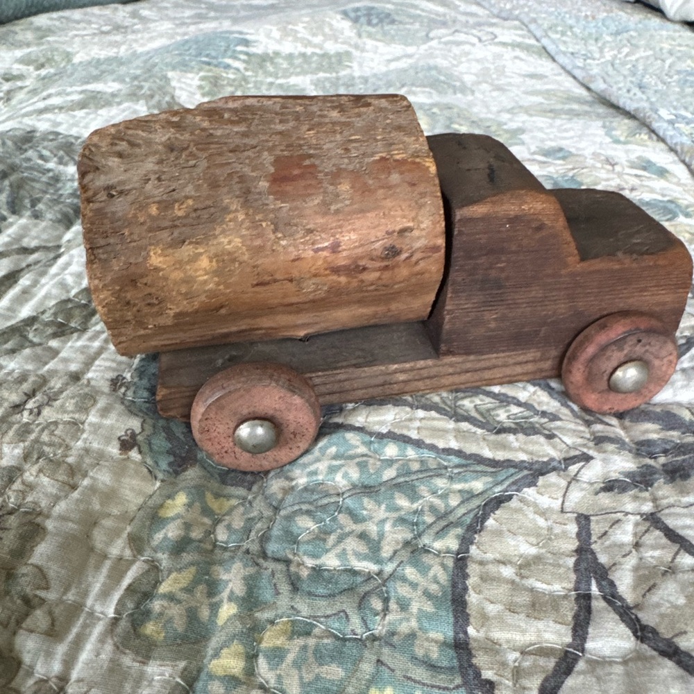 Vintage Rustic  Collectible: 1950s California Redwood Logger Toy Truck